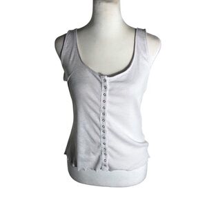 Free People Movement snap front rubbed cropped tank top Sz Large